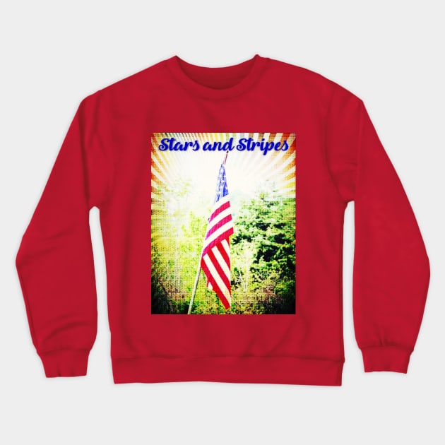 Stars and Stripes USA Flag Crewneck Sweatshirt by Shell Photo & Design